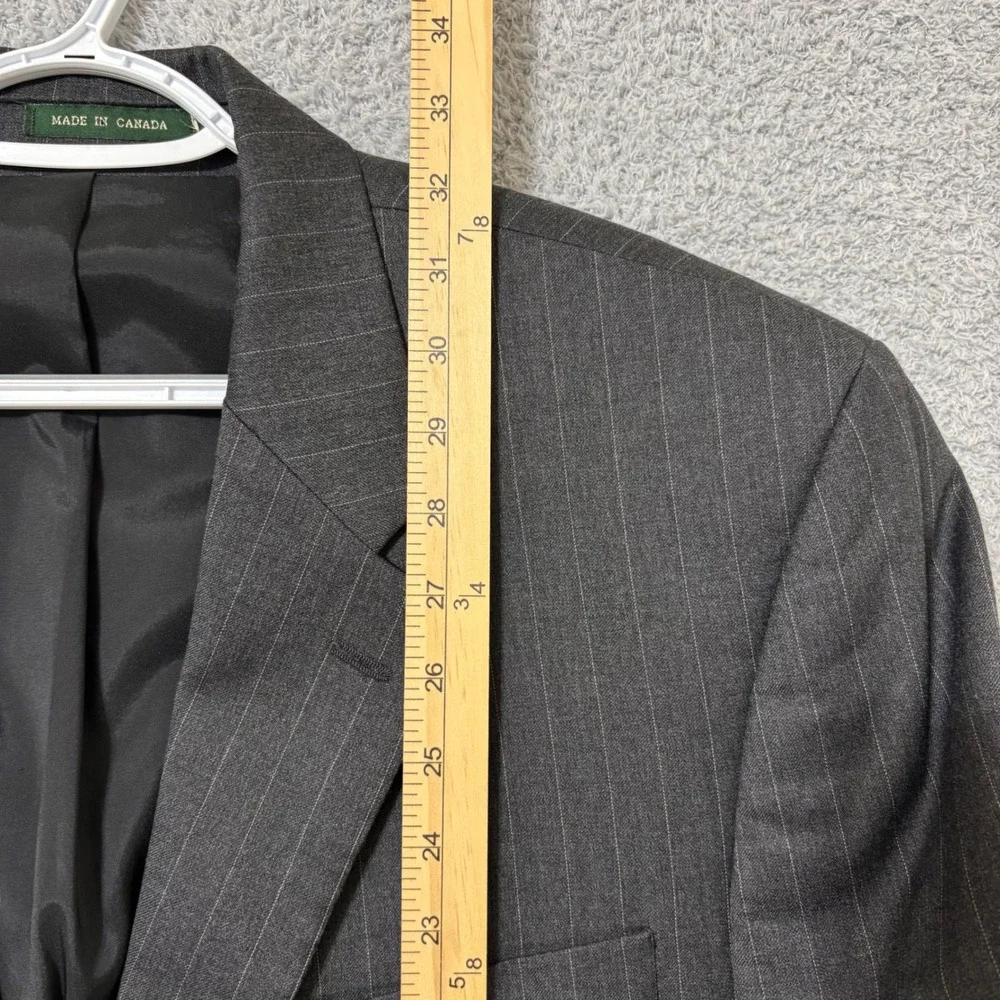 Lauren Ralph Lauren Gray Pinstripe Wool Blazer 43R Business Interview Sport Coat